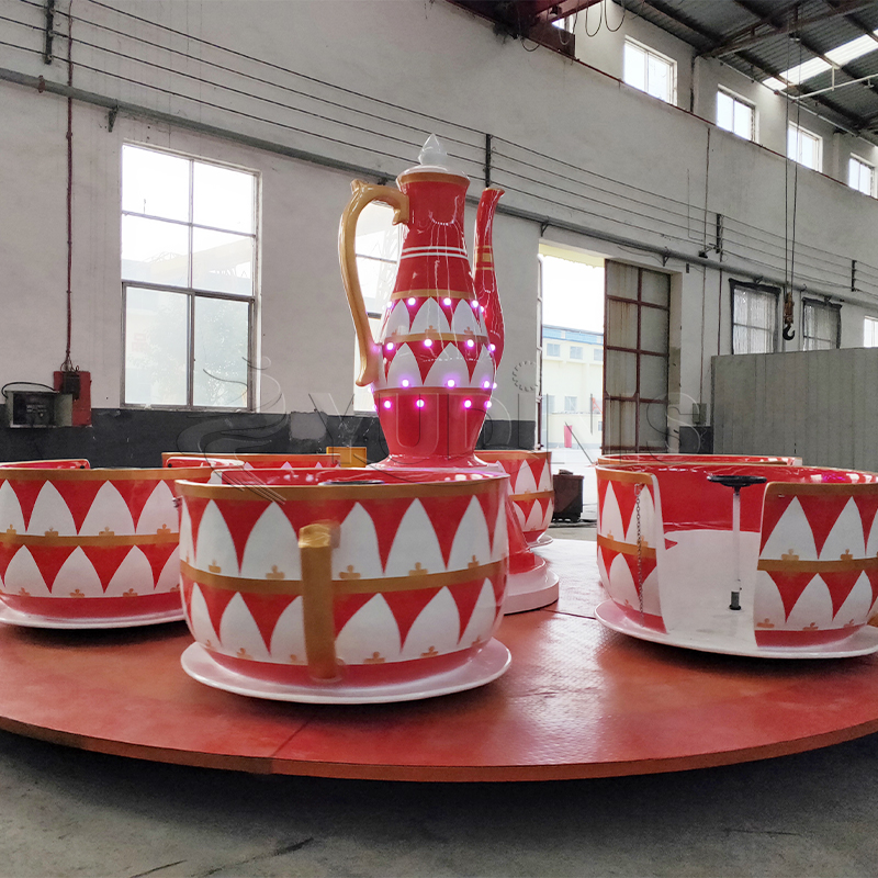Small Handmade Tea Cup Rides Red Tea Cup Ride - Amusement equipment supplier